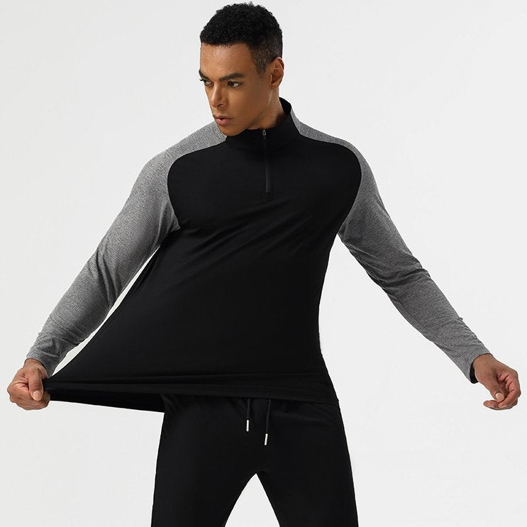 Mens Casual Sportswear 75%nylon 25%spandex Quarter Zip Shirt SY-AL16867 print logo 9