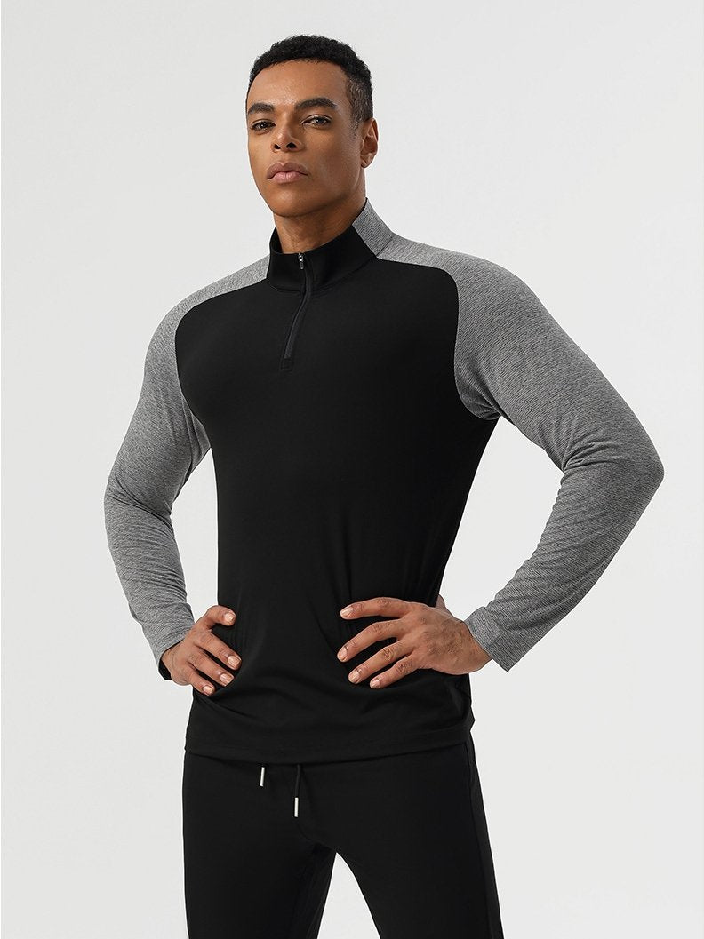 Mens Casual Sportswear 75%nylon 25%spandex Quarter Zip Shirt SY-AL16867 print logo 11