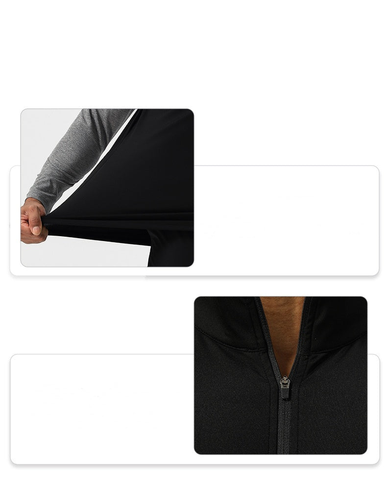 Mens Casual Sportswear 75%nylon 25%spandex Quarter Zip Shirt SY-AL16867 print logo 12