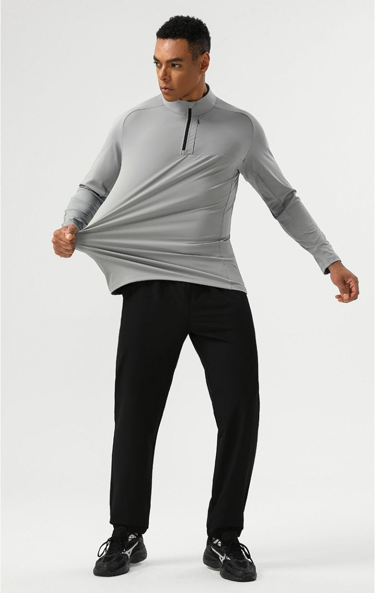 Mens Casual Activewear 75%nylon 25%spandex Quarter Zip Shirt SY-AL16883 print logo 14