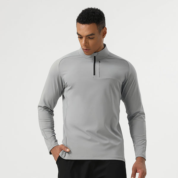 Mens Casual Activewear 75%nylon 25%spandex Quarter Zip Shirt SY-AL16883 print logo 1