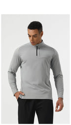 Mens Casual Activewear 75%nylon 25%spandex Quarter Zip Shirt SY-AL16883 print logo 18