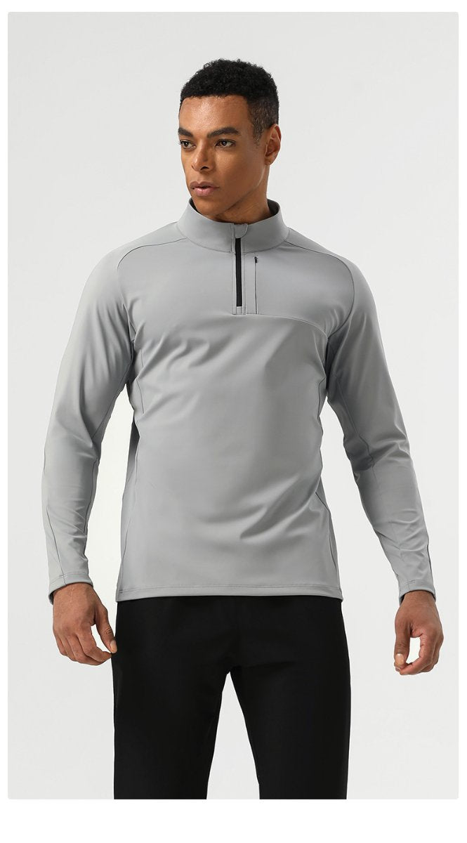 Mens Casual Activewear 75%nylon 25%spandex Quarter Zip Shirt SY-AL16883 print logo 25