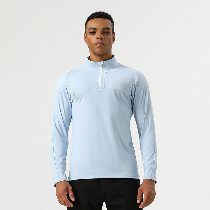 Mens Casual Activewear 75%nylon 25%spandex Quarter Zip Shirt SY-AL16883 print logo 4