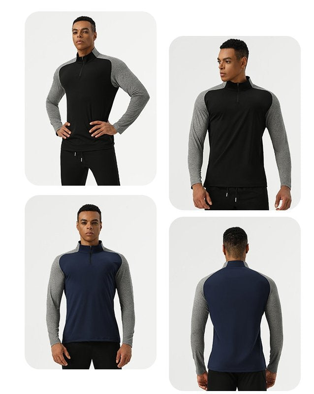 Mens Casual Sportswear 75%nylon 25%spandex Quarter Zip Shirt SY-AL16867 print logo 5