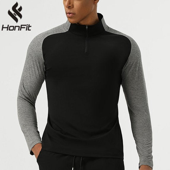 Mens Casual Sportswear 75%nylon 25%spandex Quarter Zip Shirt SY-AL16867 print logo 6