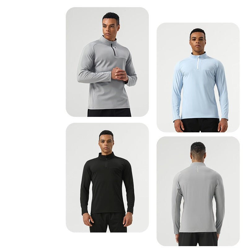 Mens Casual Activewear 75%nylon 25%spandex Quarter Zip Shirt SY-AL16883 print logo 6