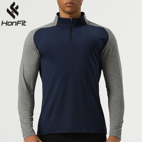 Mens Casual Sportswear 75%nylon 25%spandex Quarter Zip Shirt SY-AL16867 print logo 7