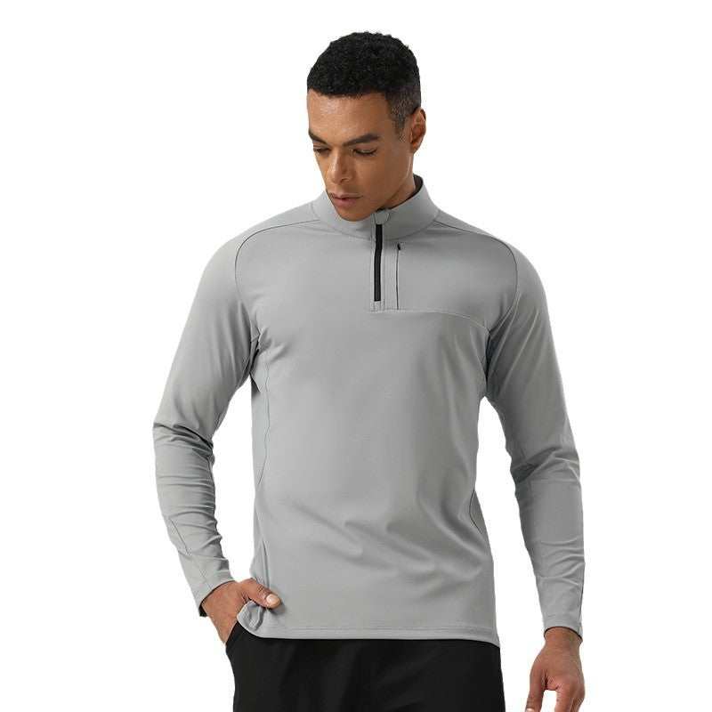 Mens Casual Activewear 75%nylon 25%spandex Quarter Zip Shirt SY-AL16883 print logo 7