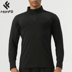 Mens Casual Activewear 75%nylon 25%spandex Quarter Zip Shirt SY-AL16883 print logo 8