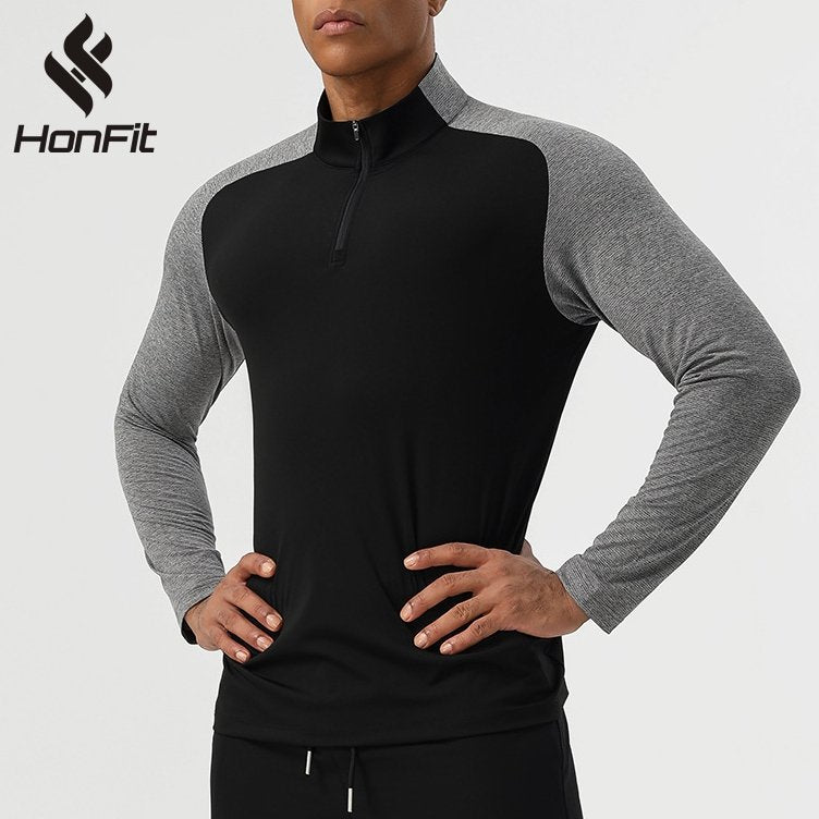Mens Casual Sportswear 75%nylon 25%spandex Quarter Zip Shirt SY-AL16867 print logo 8