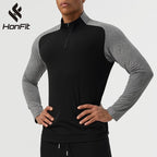 Mens Casual Sportswear 75%nylon 25%spandex Quarter Zip Shirt SY-AL16867 print logo 8