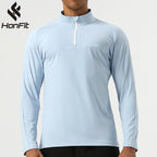 Mens Casual Activewear 75%nylon 25%spandex Quarter Zip Shirt SY-AL16883 print logo 9