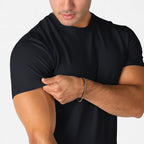 Mens gym 95%cotton 5%spandex tshirt 5002