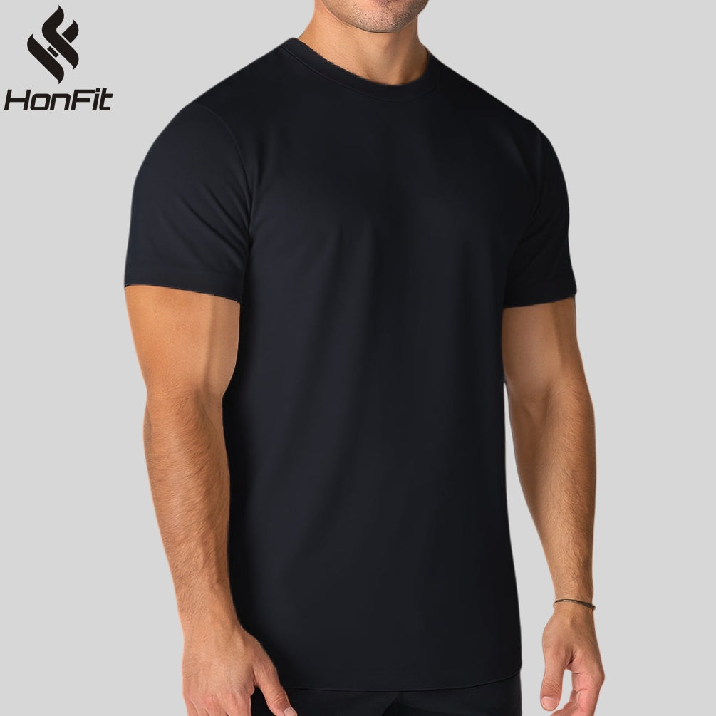 Mens gym 95%cotton 5%spandex tshirt 5002