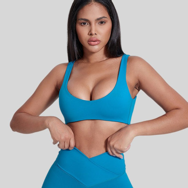 Womens Activewear Yoga 76%Nylon 24%Spandex Sports Bra 5010 print logo 1