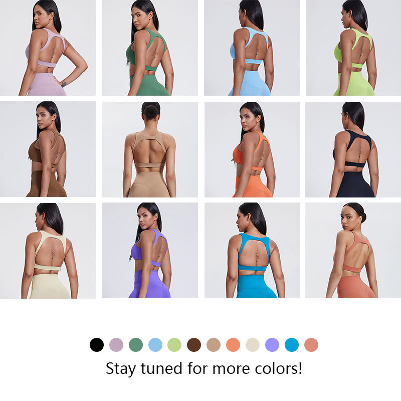 Womens Activewear Yoga 76%Nylon 24%Spandex Sports Bra 5010 print logo 19