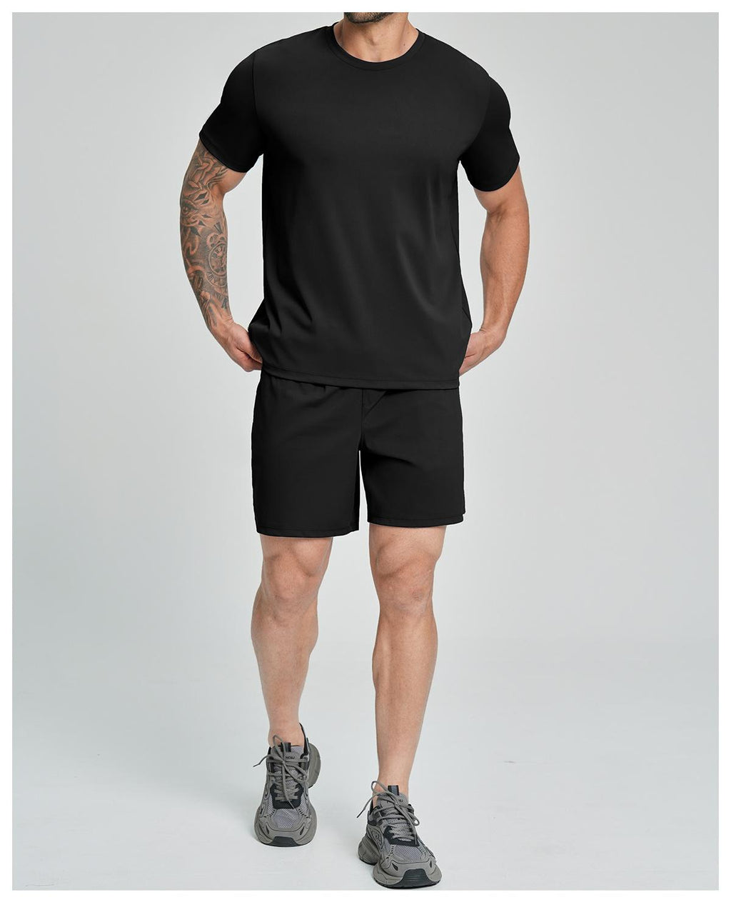 Mens Casual Sports 78%nylon 22%spandex Tracksuit 5086 - shorts print logo 12