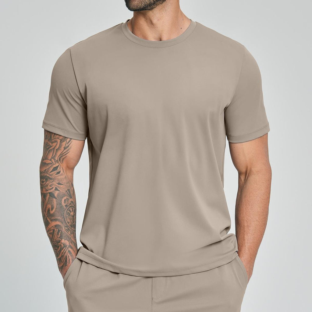 Mens Casual Sports 78%nylon 22%spandex Tracksuit 5086 - tshirt print logo 14