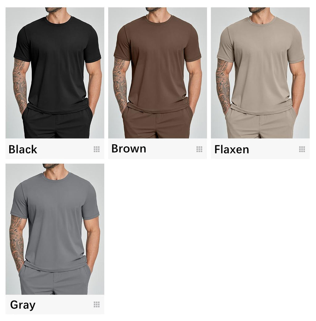 Mens Casual Sports 78%nylon 22%spandex Tracksuit 5086 - tshirt print logo 17
