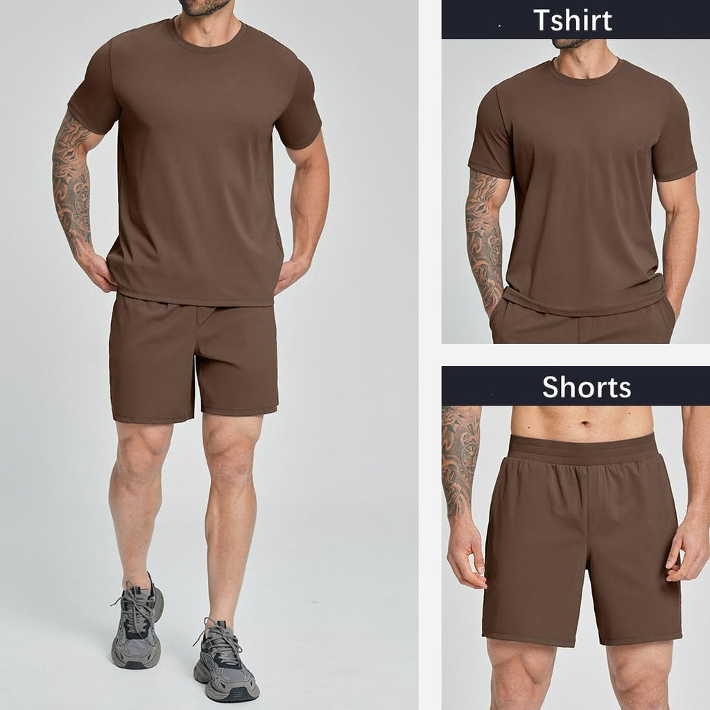 Mens Casual Sports 78%nylon 22%spandex Tracksuit 5086 - tshirt print logo 18