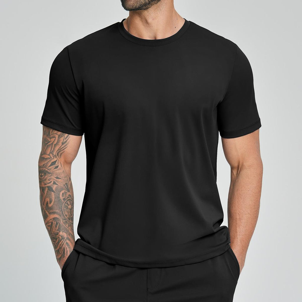 Mens Casual Sports 78%nylon 22%spandex Tracksuit 5086 - tshirt print logo 3