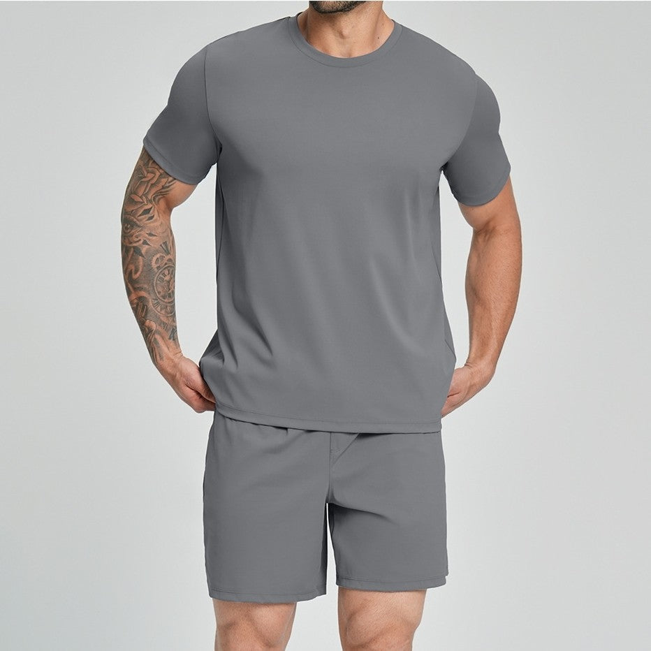 Mens Casual Sports 78%nylon 22%spandex Tracksuit 5086 - tshirt print logo 40
