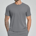 Mens Casual Sports 78%nylon 22%spandex Tracksuit 5086 - tshirt print logo 5