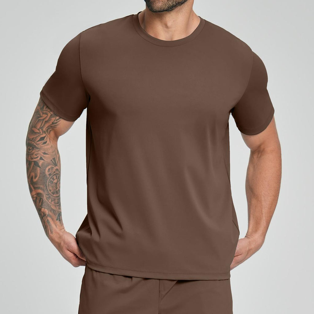 Mens Casual Sports 78%nylon 22%spandex Tracksuit 5086 - tshirt print logo 8