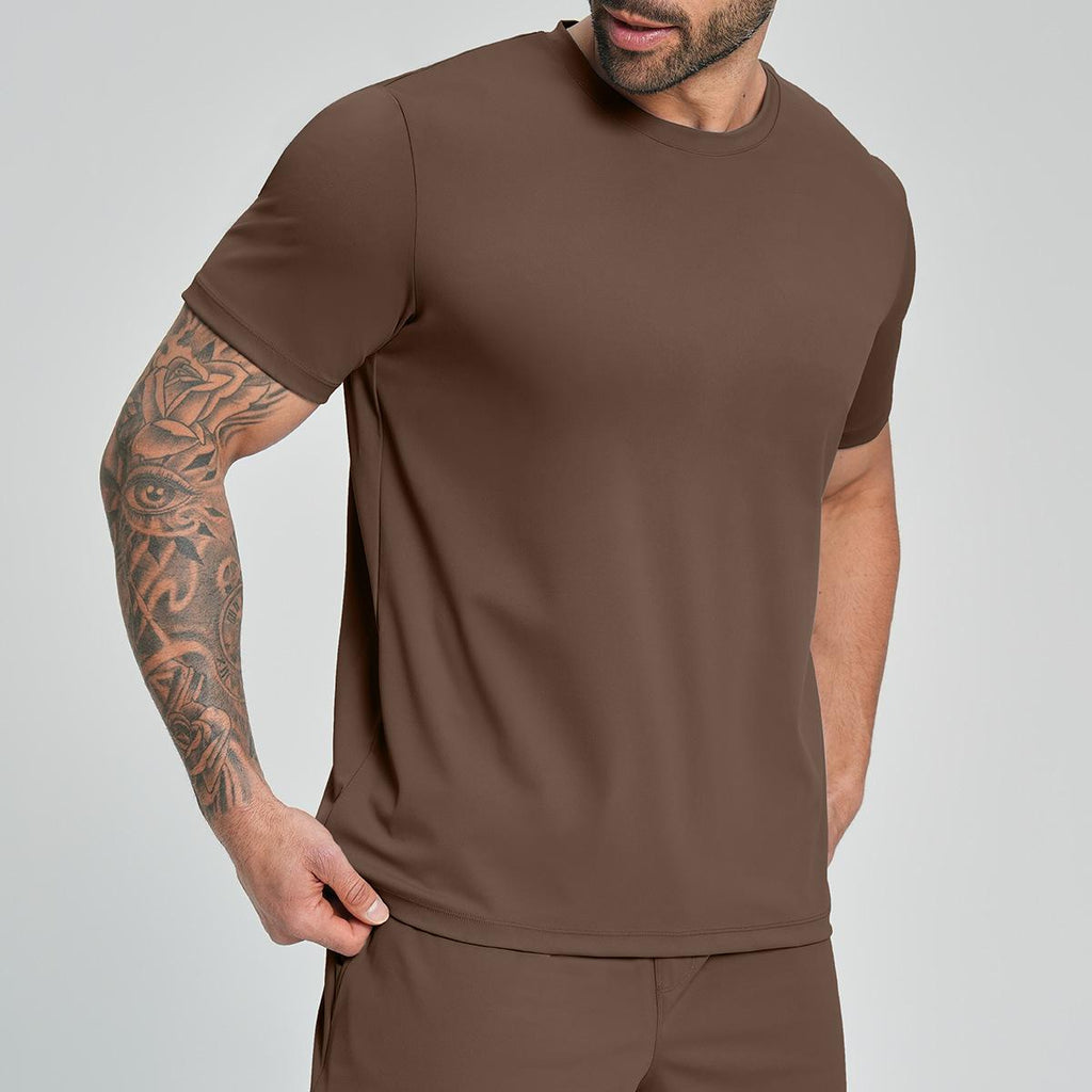 Mens Casual Sports 78%nylon 22%spandex Tracksuit 5086 - tshirt print logo 9