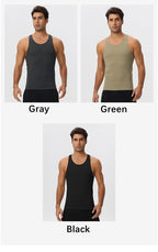Mens Running Workout 65%nylon 35%spandex Tank Top 51149 print logo 16