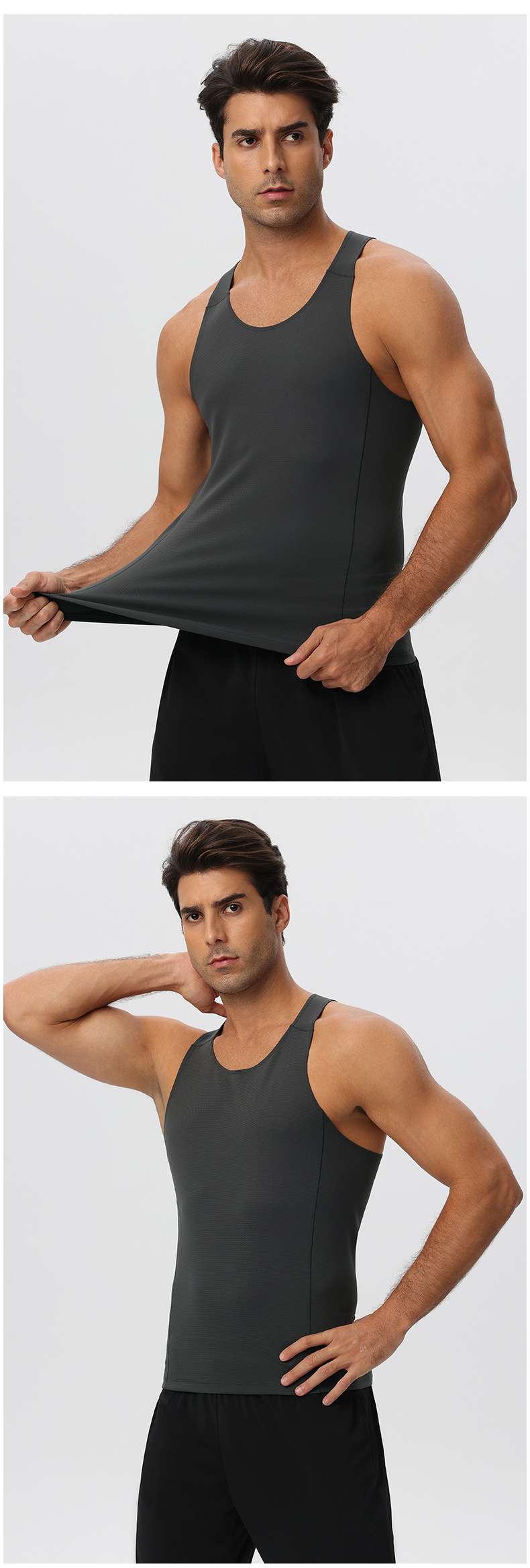 Mens Running Workout 65%nylon 35%spandex Tank Top 51149 print logo 18