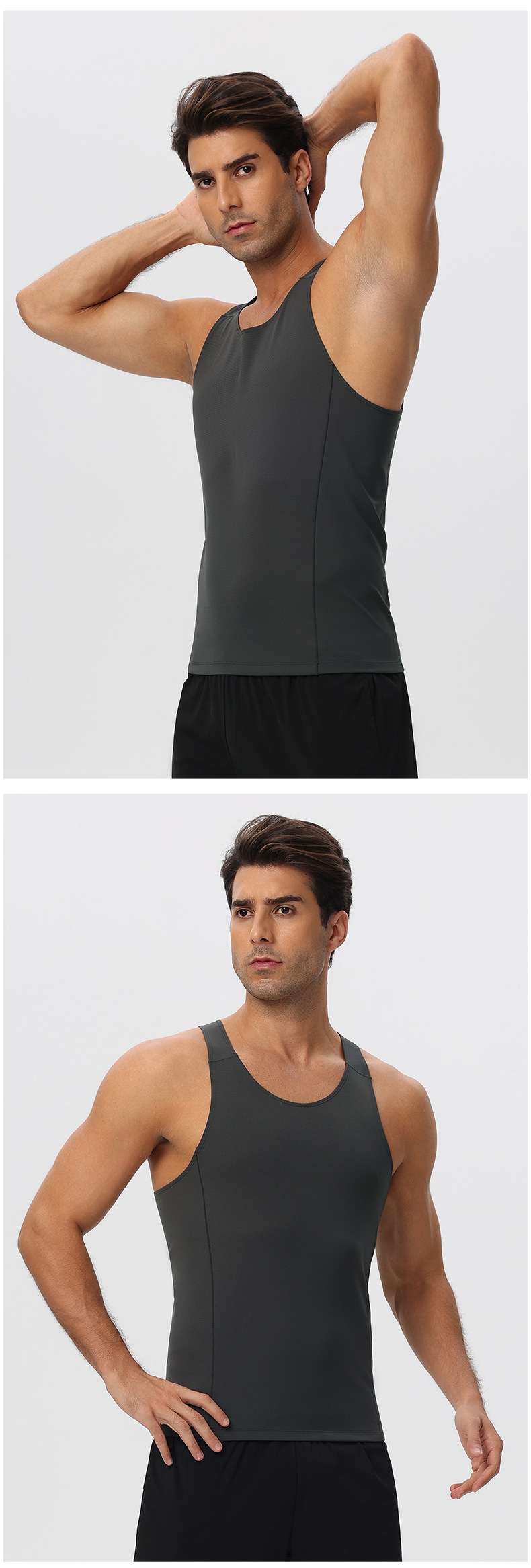 Mens Running Workout 65%nylon 35%spandex Tank Top 51149 print logo 19