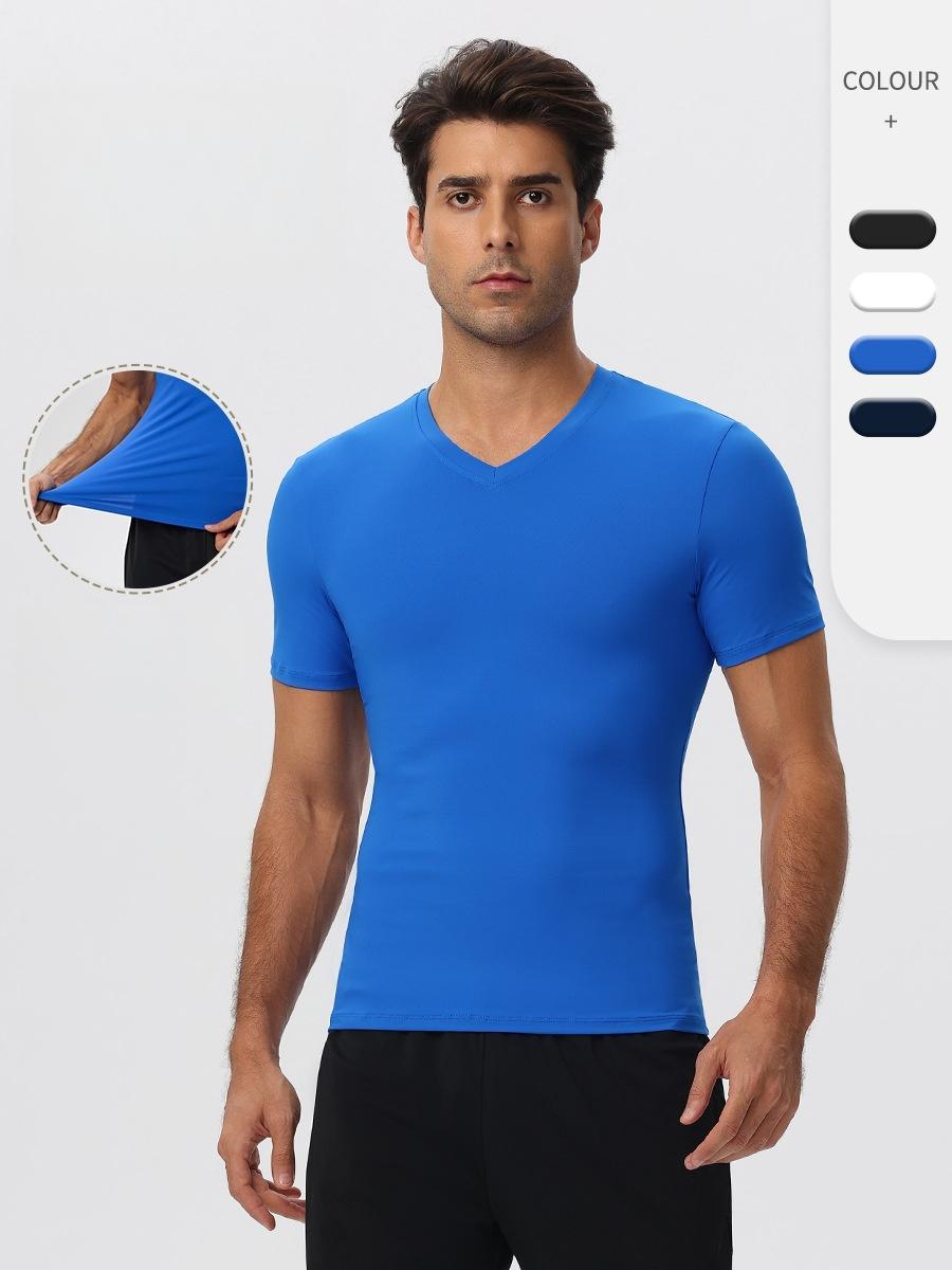 Mens Sports Training 85%nylon 15%spandex Tshirt 51248 print logo 11