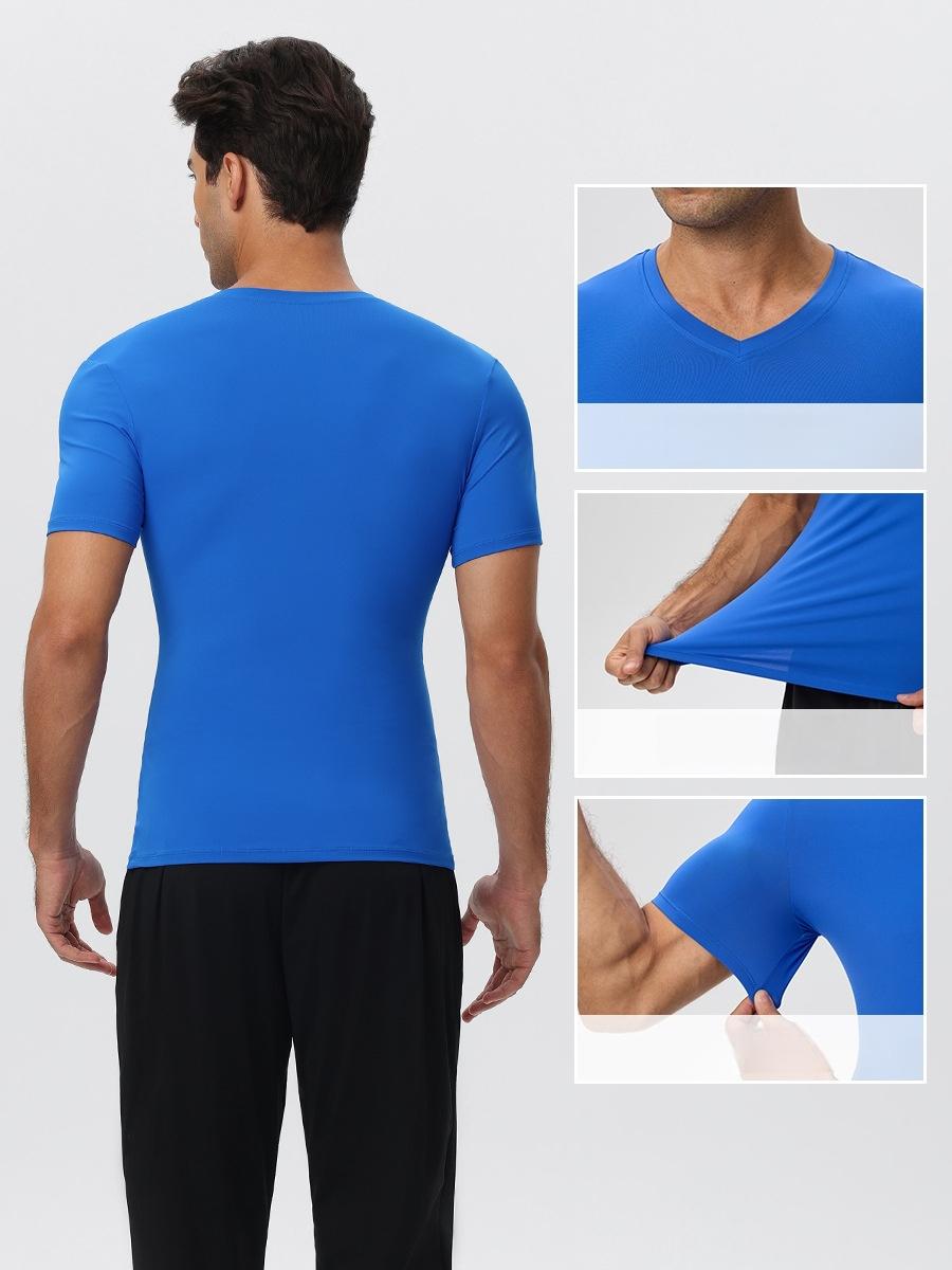 Mens Sports Training 85%nylon 15%spandex Tshirt 51248 print logo 12