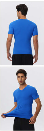 Mens Sports Training 85%nylon 15%spandex Tshirt 51248 print logo 23