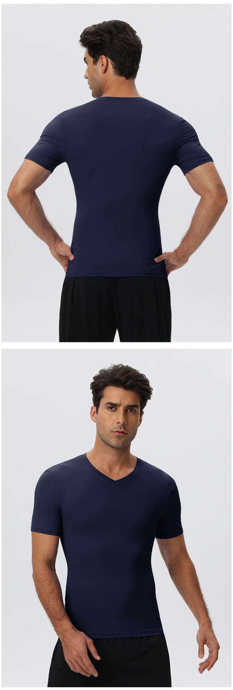 Mens Sports Training 85%nylon 15%spandex Tshirt 51248 print logo 29
