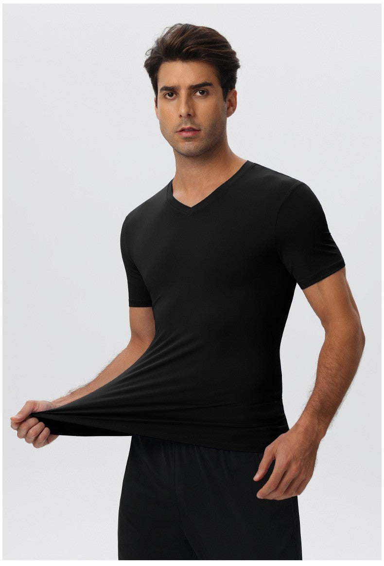 Mens Sports Training 85%nylon 15%spandex Tshirt 51248 print logo 32