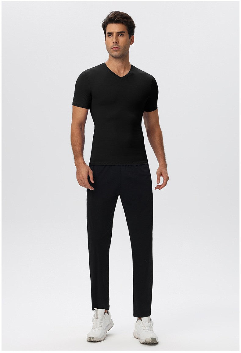 Mens Sports Training 85%nylon 15%spandex Tshirt 51248 print logo 35