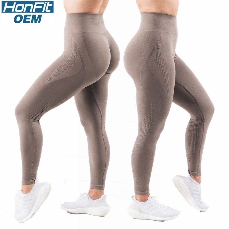 Womens Seamless Yoga 52%nylon 40%Polyester 8%spandex Leggings 5439 print logo 60
