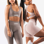Womens Seamless Yoga 52%nylon 40%Polyester 8%spandex Leggings 5439 print logo 9