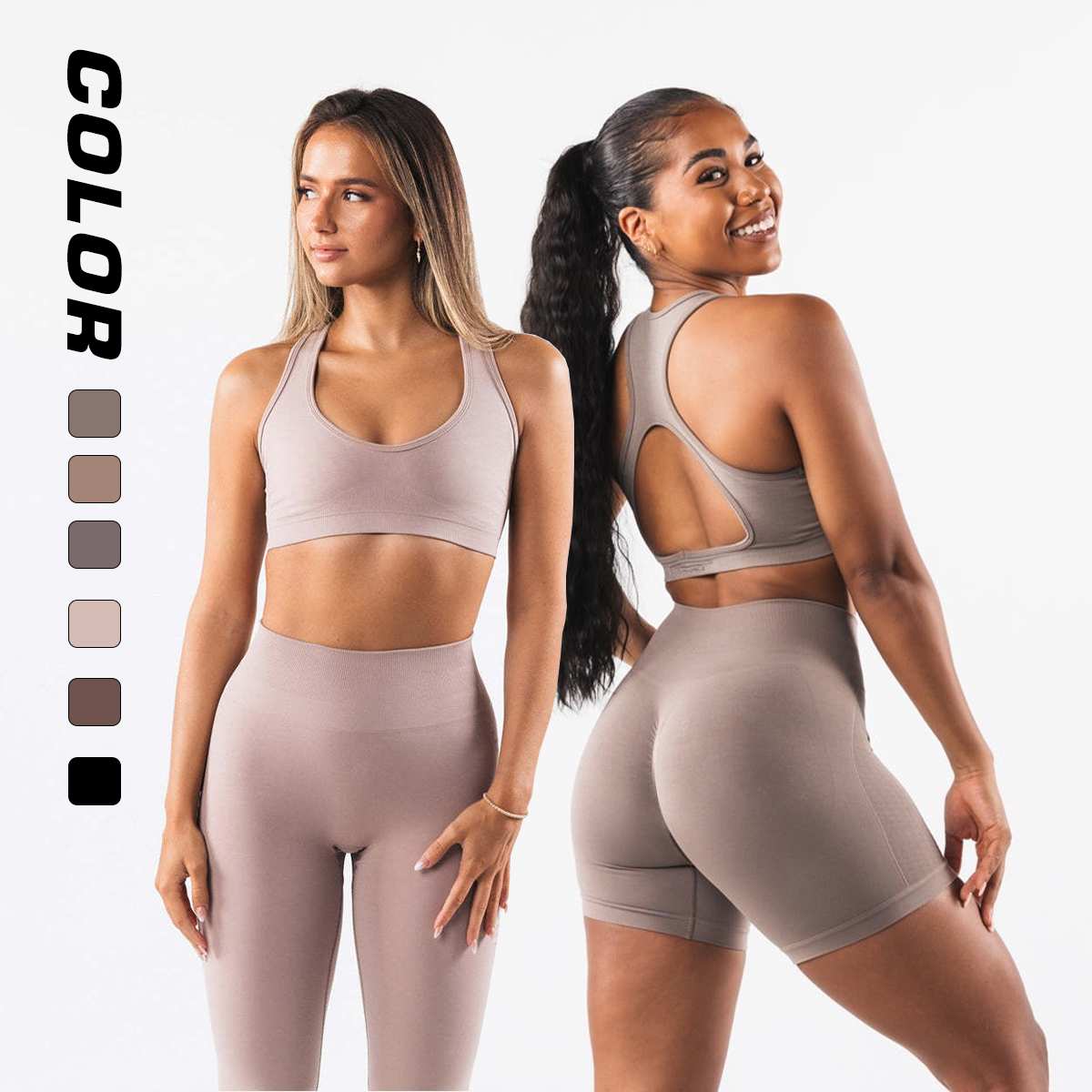 Womens Seamless Yoga 52%nylon 40%Polyester 8%spandex Leggings 5439 print logo 14