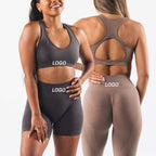 Womens Seamless Yoga 52%nylon 40%Polyester 8%spandex Leggings 5439 print logo 6