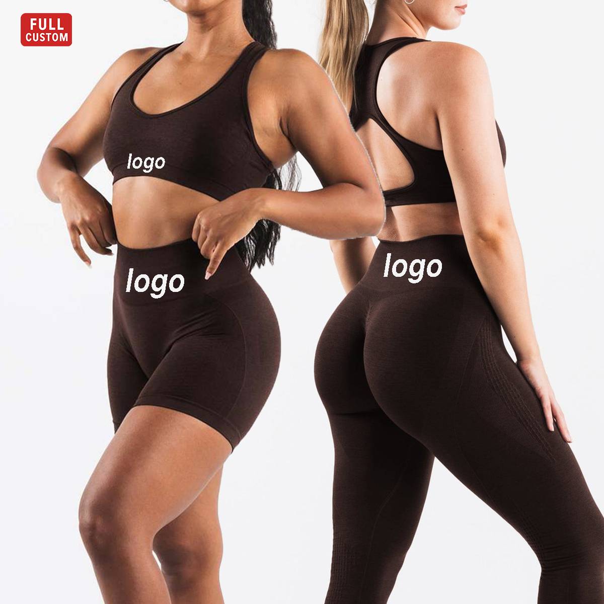 Womens Seamless Yoga 52%nylon 40%Polyester 8%spandex Leggings 5439 print logo 10