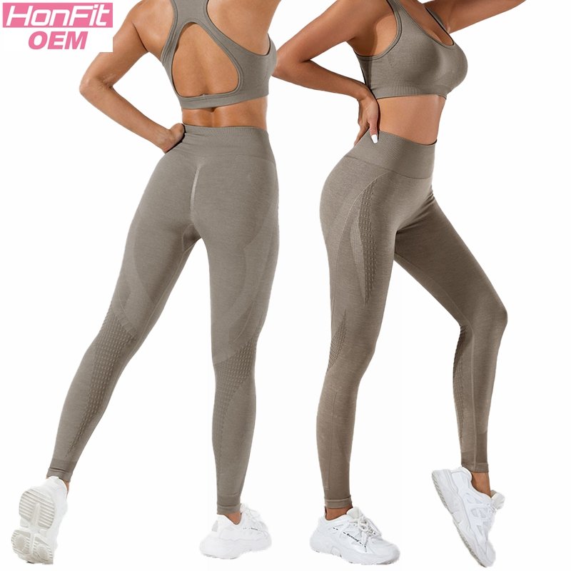 Womens Seamless Yoga 52%nylon 40%Polyester 8%spandex Leggings 5439 print logo 61