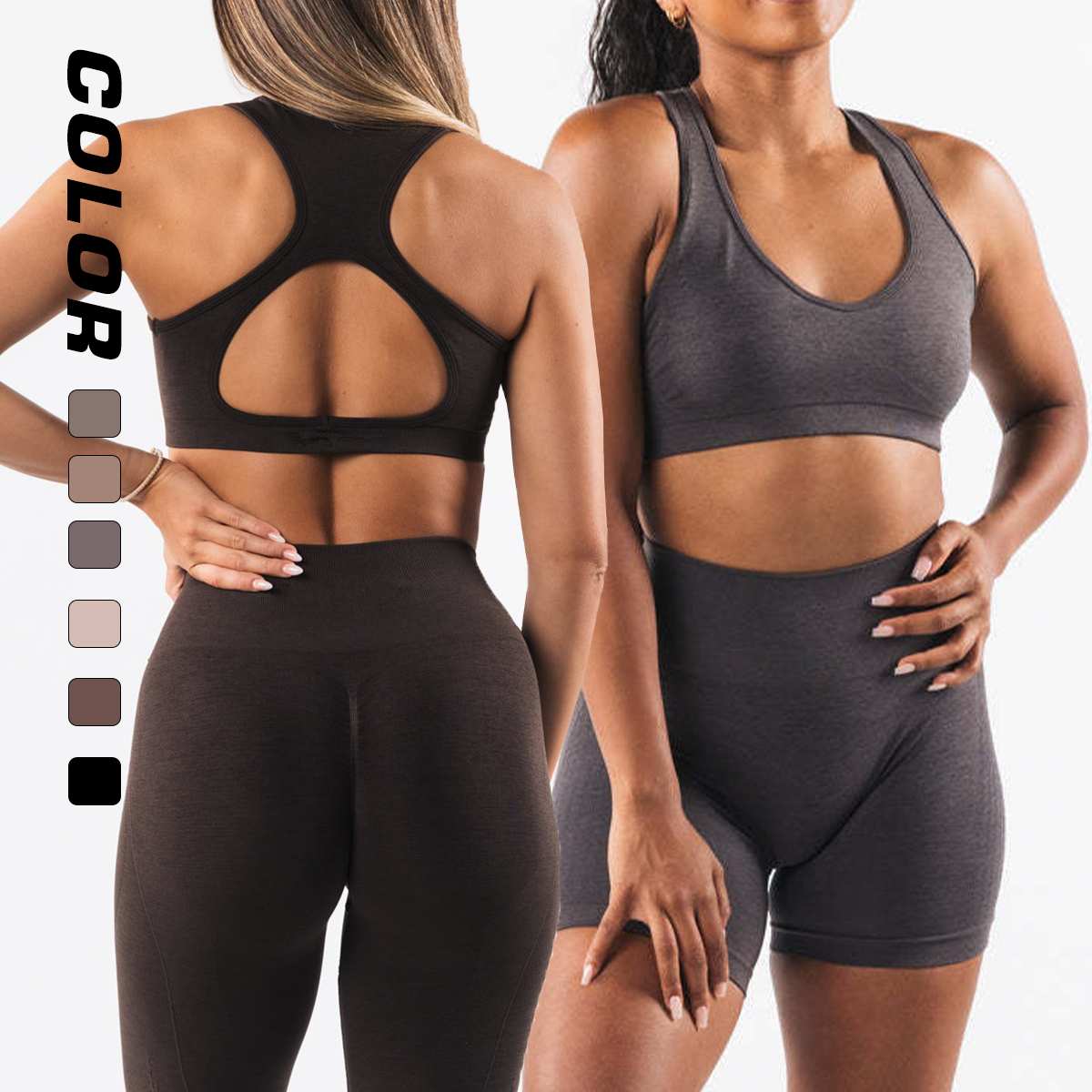 Womens Seamless Yoga 52%nylon 40%Polyester 8%spandex Leggings 5439 print logo 11