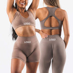 Womens Seamless Yoga 52%nylon 40%Polyester 8%spandex Leggings 5439 print logo 7