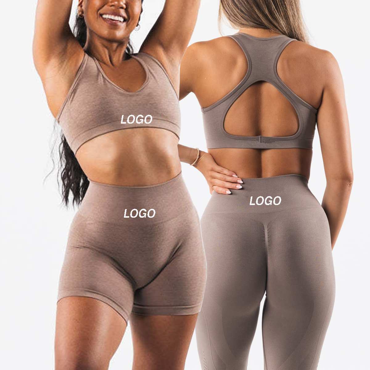 Womens Seamless Yoga 52%nylon 40%Polyester 8%spandex Leggings 5439 print logo 7