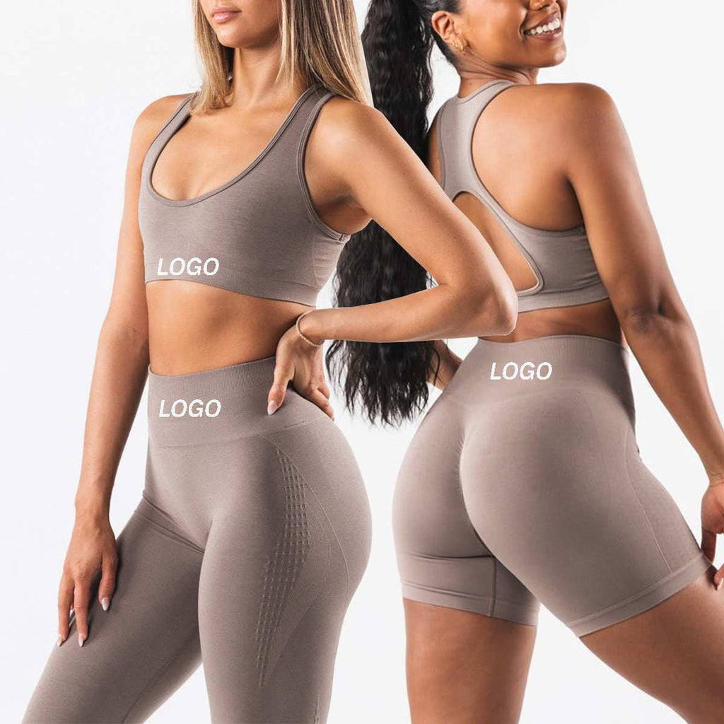 Womens Seamless Yoga 52%nylon 40%Polyester 8%spandex Leggings 5439 print logo 8