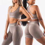 Womens Seamless Yoga 52%nylon 40%Polyester 8%spandex Leggings 5439 print logo 8